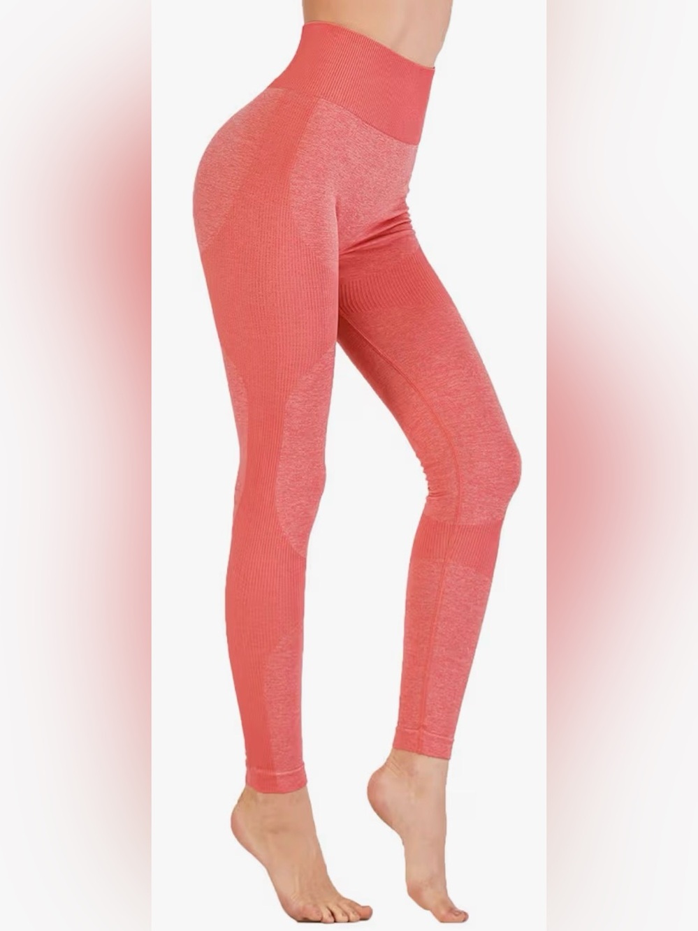 Coral Seamless High-Waist Leggings